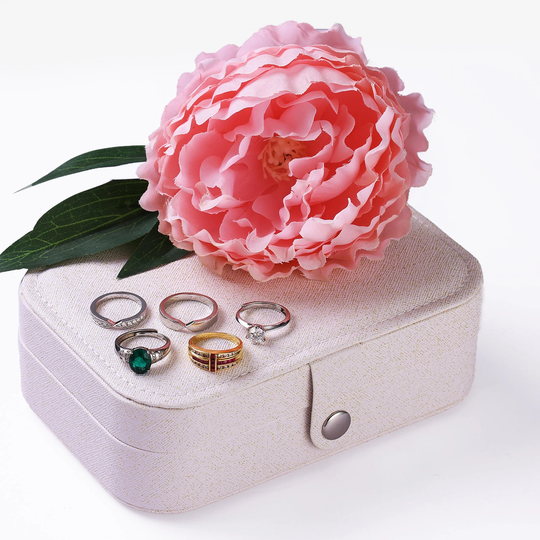 Jewelry Travel Organizer Box, Small Storage Case For Rings/Earrings/Necklaces, Perfect Bridal Gifts Box