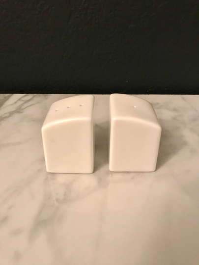 Lenox Salt & Pepper Shakers Minimal Arched Cubes White 2