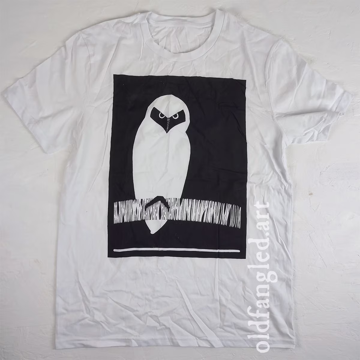 An Owl Observes | 1930 - Unisex Organic T-Shirt, Vintage Style Art T-Shirt