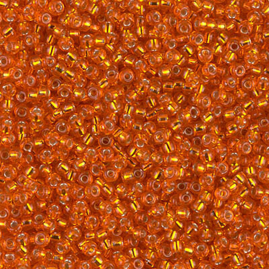Miyuki Seed Beads 11/0 Silver Lined Orange, 0008-New