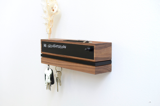 Magnetic Key Holder, Organizer With A Vase For Flowers & Blackboard Foil, Make Notes Chalk - Perfect Housewarming Gift