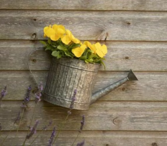 Metal Watering Can Planter Patio Garden Wall Fence Flower Plant Pot Novelty Gift