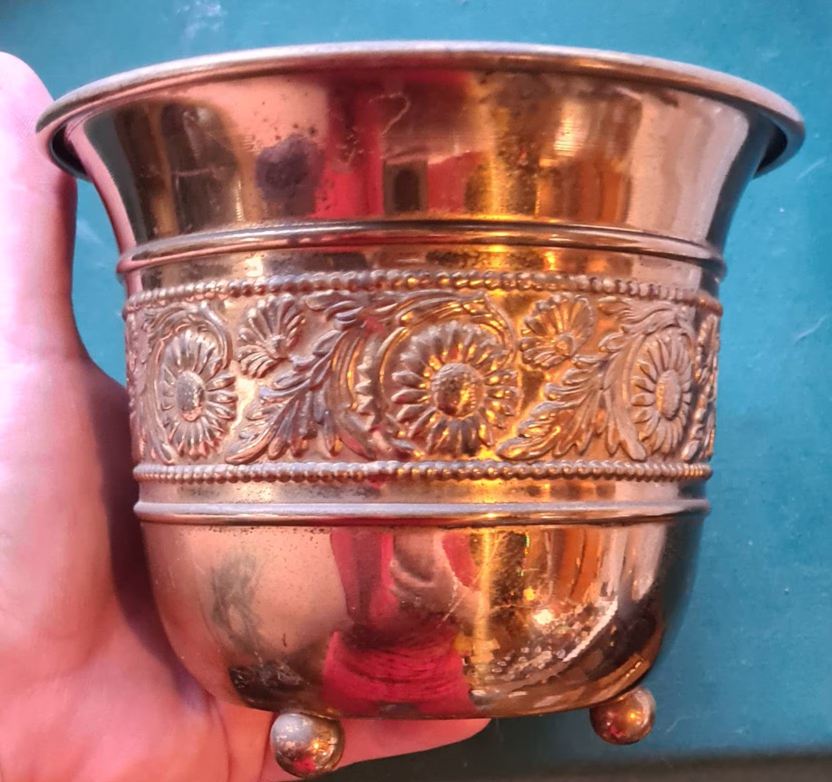 Vintage Brass Cauldron Jardinere Planter, Witchcraft, Pagan, Wiccan, Witch, Burner