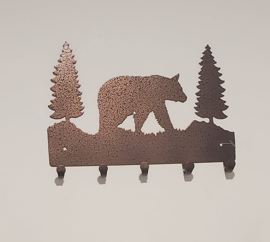 Powder Coated Steel Bear Keychain/Leash Holder