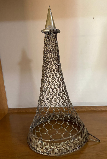 Old Brass Topiary/Wall Pocket . Brass Christmas Tree? Aprox 13 1/2