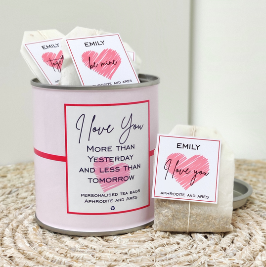 Valentine Tea Bags With Personalised Messages