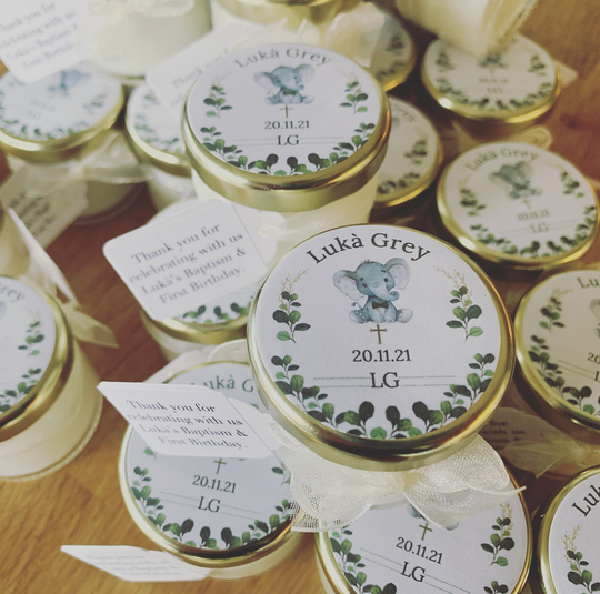 15 Christening Mini Candles For Baptism, Gift, Baptism Favours, Personalised Candles, Celebration