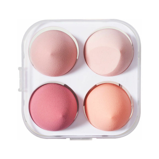 4 Pcs Dry and Wet Use Makeup Sponge Set Blender Beauty Foundation Blending Sponge for Liquid, Cream, and Powder with Egg Sponge Blending Holder Box