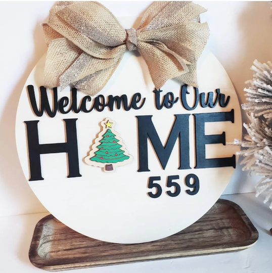 Interchangeable Seasonal Wood Welcome Sign For Front Door Porch Or Wall Hanging Ornament With Holiday Parts