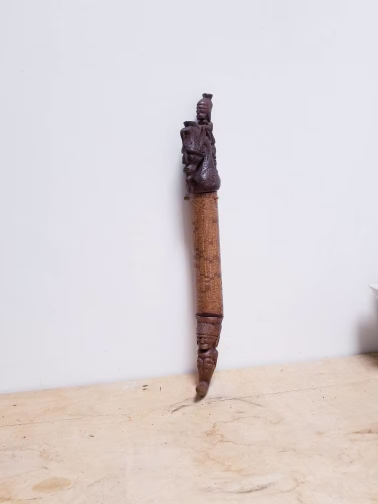 Vintage Sumatra Toba Batak Tribe Ceremonial Medicine Container Carved