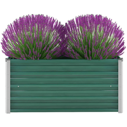 Hommoo - Garden Planter Galvanised Steel 100x40x45 cm Green VD29035