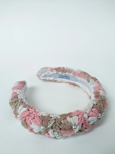 Designer Padded Headband Pink Powder Melange