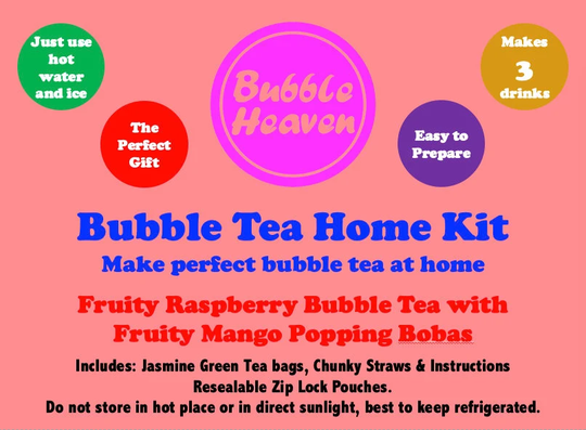 Fruity Raspberry Bubble Tea With Mango Popping Bobas