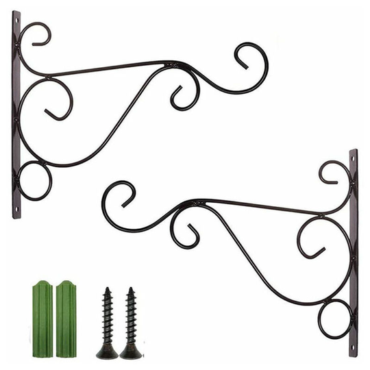 Morejieka - BR-Vie 2 Pieces Hanging Basket Holder, Blanks Metal Plant Holder Hangers Iron Wall Mounted Lanterns, Garden Hooks for Hanging Bird