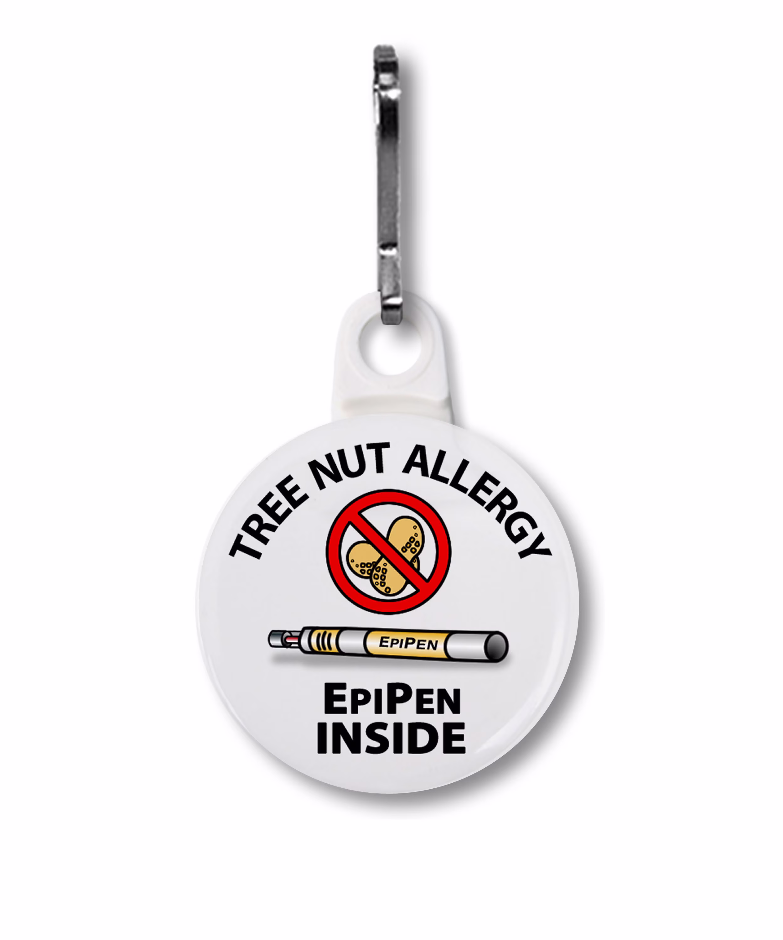 Carry An Epipen Tree Nut Allergy Medical Alert Zipper Pull Charm For Pouch, Case | Allergic To Treenuts Medic Medicine Bag