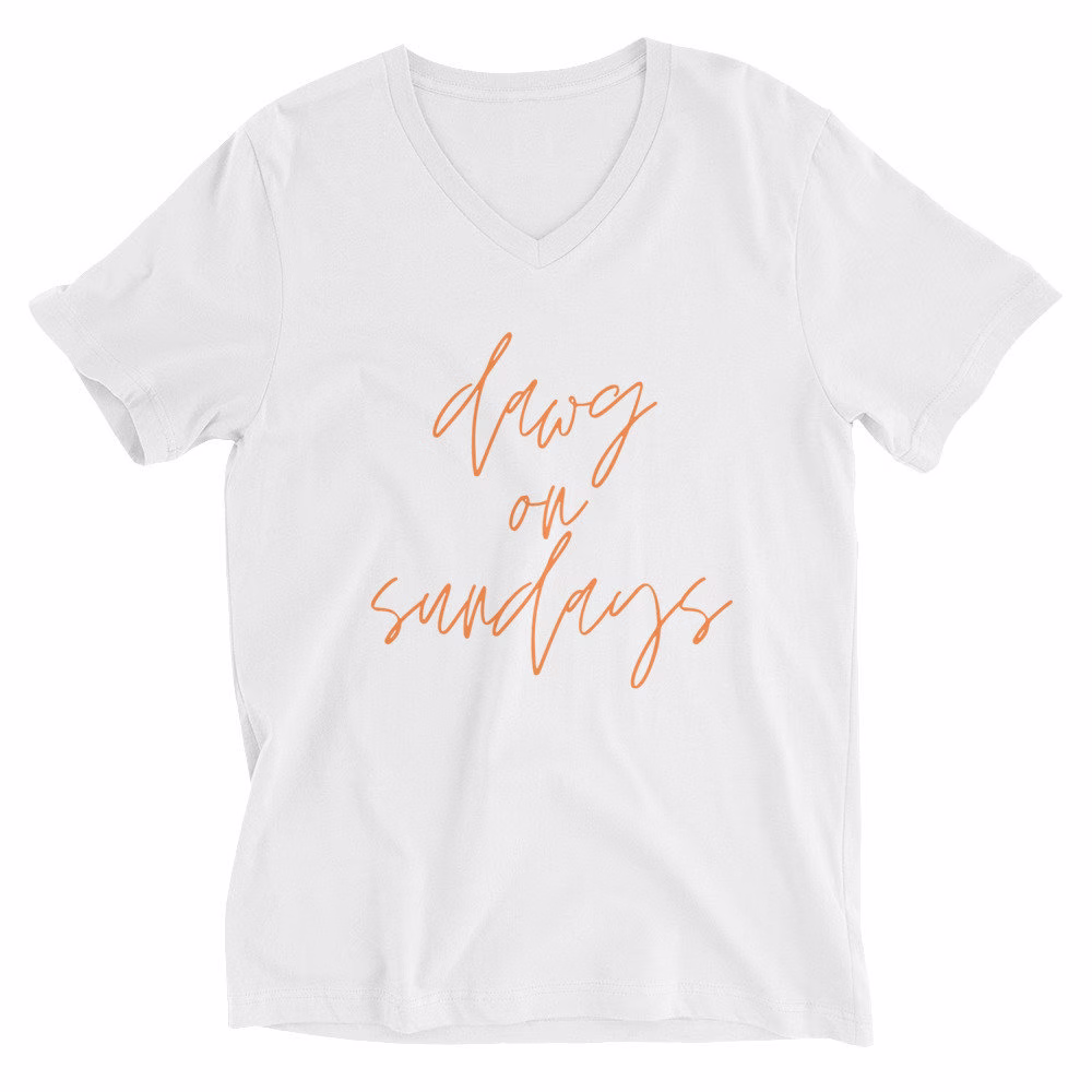 Dawg On Sundays Unisex Short Sleeve V-Neck T-Shirt, Cleveland Shirt, Browns, Football Season