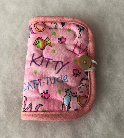 Quilted Needle Book Organizer - Meow Cat-I-Tide Pink