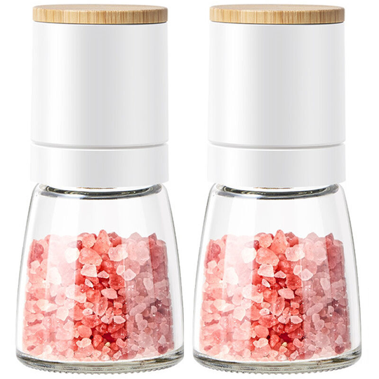 Pepper Salt Grinder Mill - Adjustable Coarseness Ceramic Spice Grinder Shaker - for Home Kitchen Gifts white 2 pack