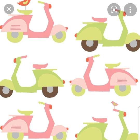 Monaluna 100% Organic Quilting Cotton Poplin Scooter Fabric Vespa