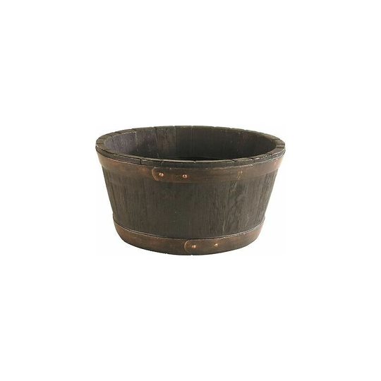 Sanekey 49 Cm Garden Planter Barrel Design Garden Patio Indoor/Outdoor Oakwood
