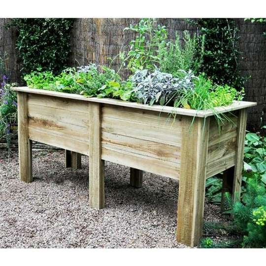 Forest - 1.8m Pressure Treated Wooden Deep Root Planter, Rectangular Garden Raised Trough
