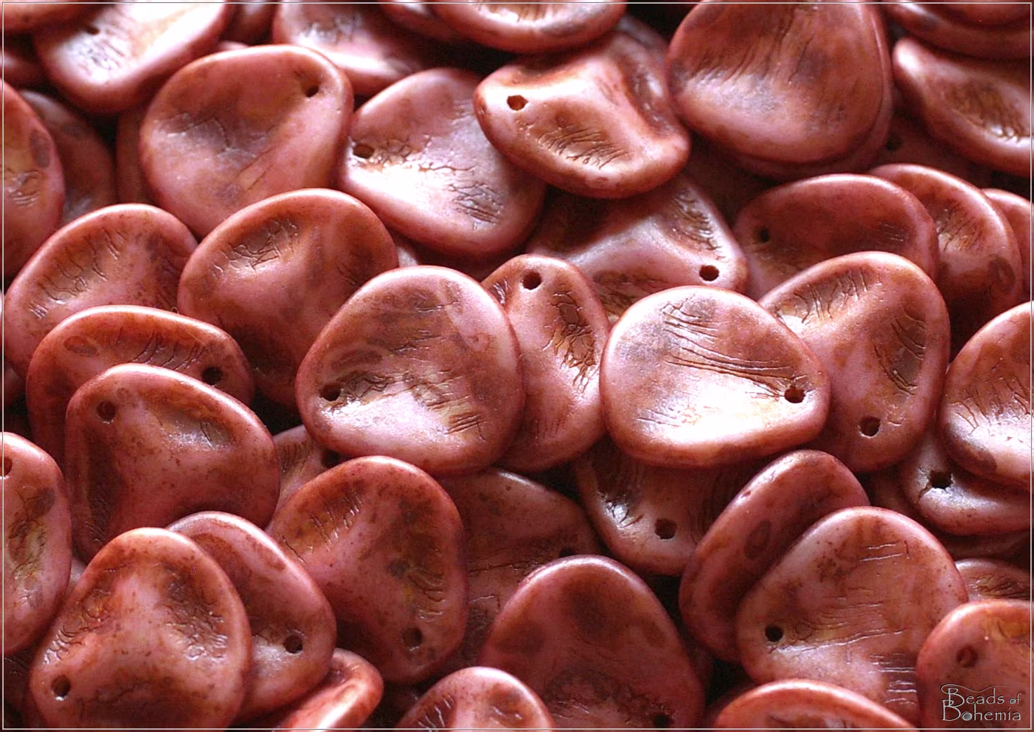 10 Pcs Chalk Herbs&spices Chilli Czech Rose Petal Beads 14x13 Mm | 12989