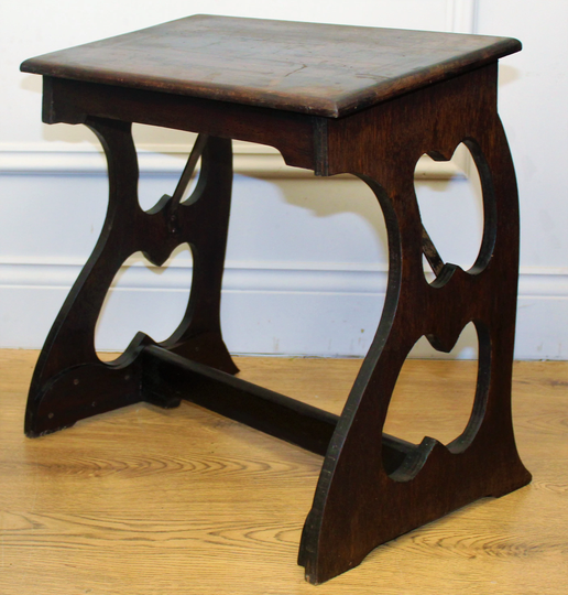 Victorian Gothic Antique Piano Organ Stool Vintage Wooden Seating Chair Victorian Hall Desk Side Table