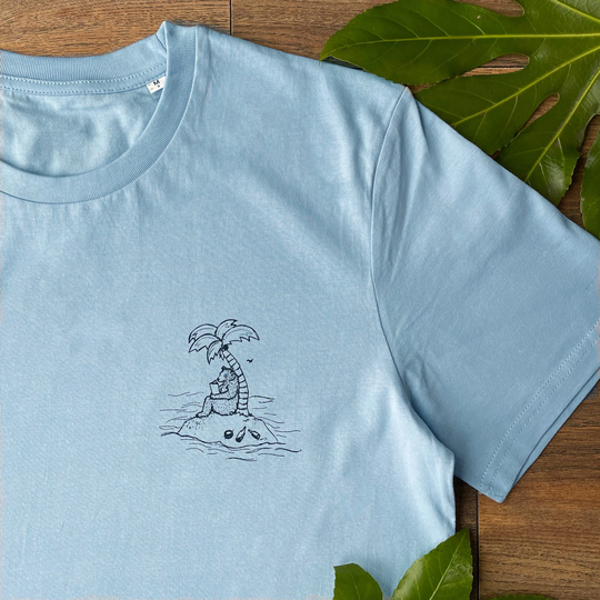 Bear Island T Shirt, 100% Organic Cotton Tee, Desert Island Cool T-Shirt For Men, Vegan Clothes Graphic Tee