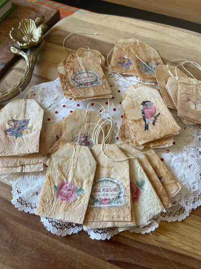 Grungy Tea Stained Bags, Tags, Stained, Paper Tags