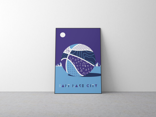 Djtd | Basketball Salt Lake City Retro Themed Poster Wall Art, Abstract Jazz Nba Bedroom Art Office Room Poster