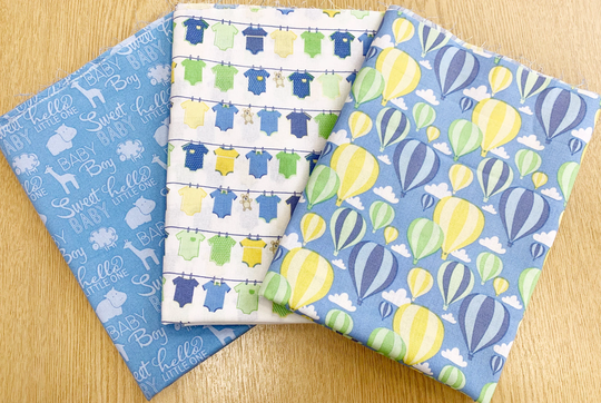 New Baby Fabric 100% Organic Cotton Blue Boy Nursery Craft Material Metre