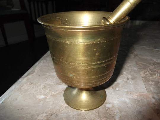 Vintage Brass Mortar & Pestle, Very Heavy, Herbs, Smudge, Witches, Apothecary