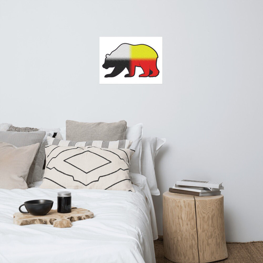 Bear Four Directions Poster | Aboriginal Art Print Matte Paper