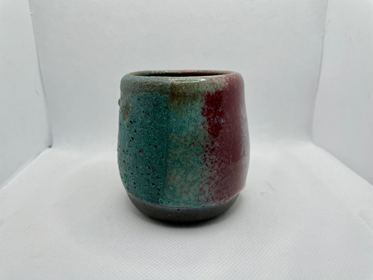 Handmade | Ceramic Multi-Colored Turquoise & Maroon Pottery Small Planter