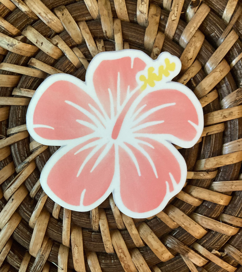 Hibiscus Flower Sticker | Waterproof Water Bottle Die Cut