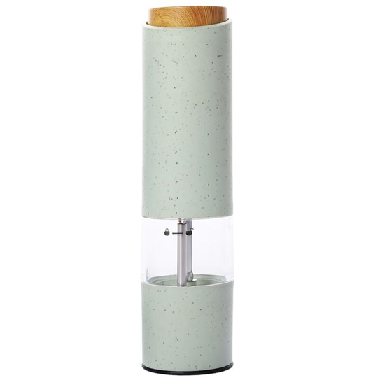 Electric Pepper Grinder Automatic Salt Grinder Wheat Fiber Material One Hand Operated Mill green
