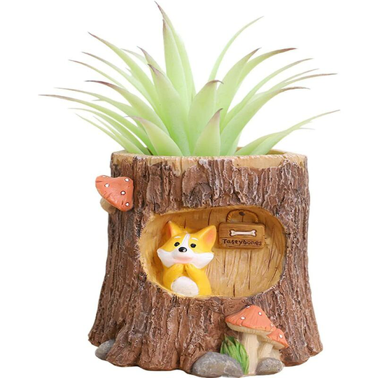 4 Inch Hanging Succulent pots with Drainage Holes, Unbreakable Small Plant Pots-Plants Not Included (Corgi)