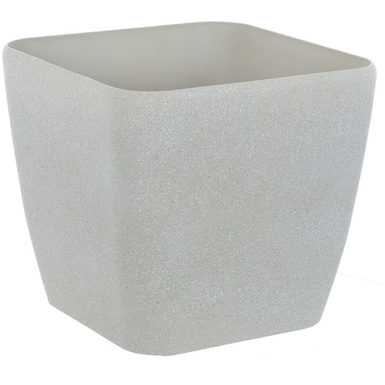 Square Plant Pot With Sandstone Effect Plastic Garden Home Gardening Planter Accessory For Flowers Herbs Trees Plants Indoor/Outdoor Use Patio