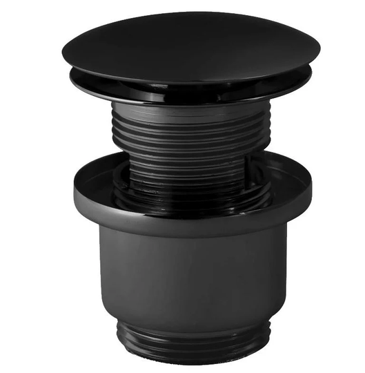 Black Powder Coated Brass Slotted Button Waste Basin Plug Sink Click Clack
