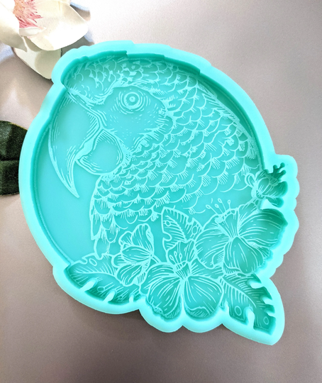 Tropical Hibiscus Parrot Silicone Mold/Resin Concrete