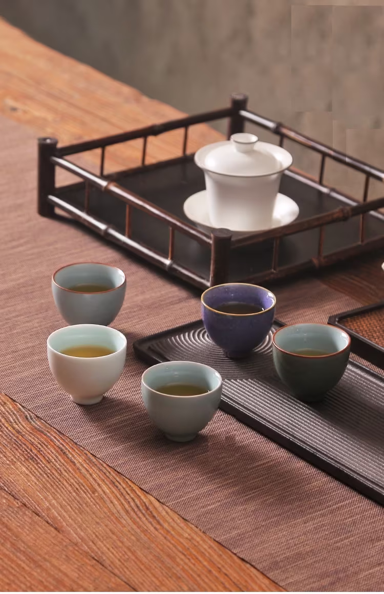 Antique Style Chinese Ceramic Tea Cup Set/Japanese Sake Cup Set/Chinese Five Famous Imperial Kilns Series(1St Generation -A Jingdezhen Ware
