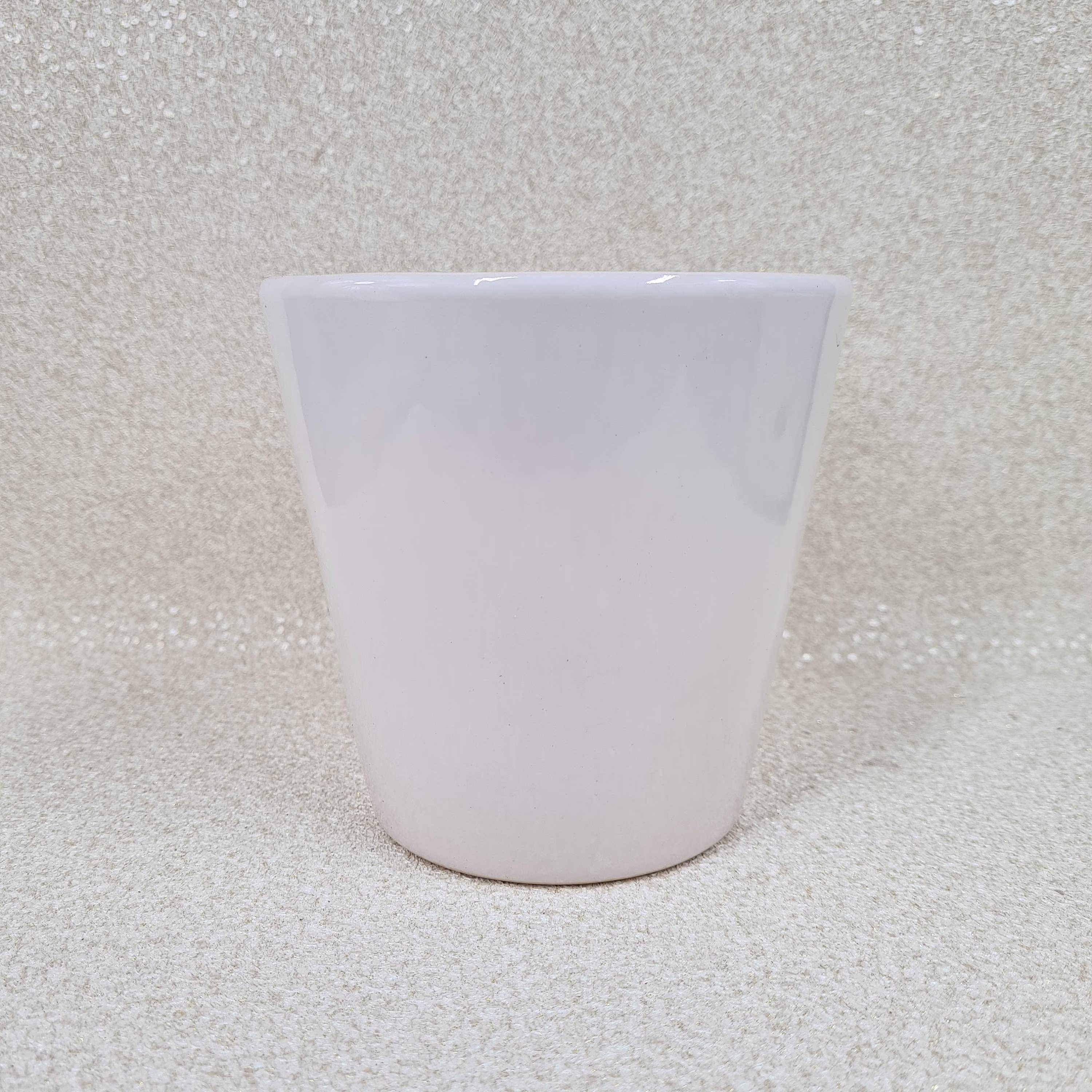 Simple White Glazed Planter - Minimalist Plant Pot