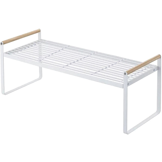 Storage Shelf Organizer Kitchen Cabinet and Counter Shelf Organizer Wooden Handle Multifunctional Organization Rack,model: Large - model: Large