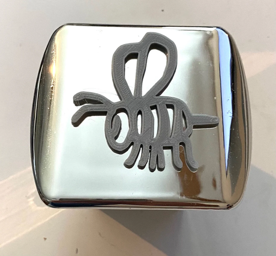 Buzzin Bee in 3D - Chrome With Grey 2 Inch Trailer Hitch Cover Hibiscus Flower