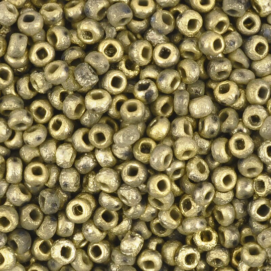 Seed Beads-6/0 Round-032 Crystal Full Amber-Etched-Miyuki-16 Grams