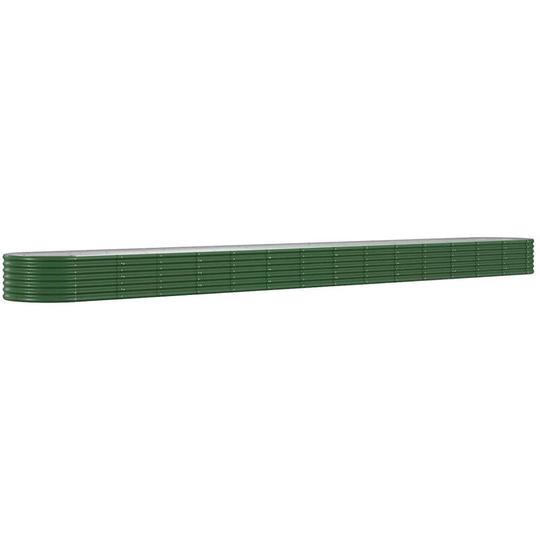 Garden Planter Powder-coated Steel 620x80x36 cm Green vidaXL - Green