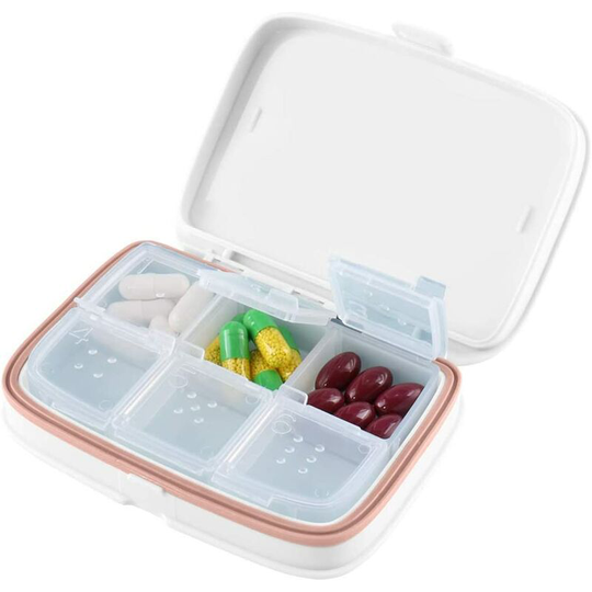 Weekly Pill Organizer - Portable Daily Pill Organizer Removable Compartments, 6 Compartments Pocket Pill Organizer For Daily Travel Medicine