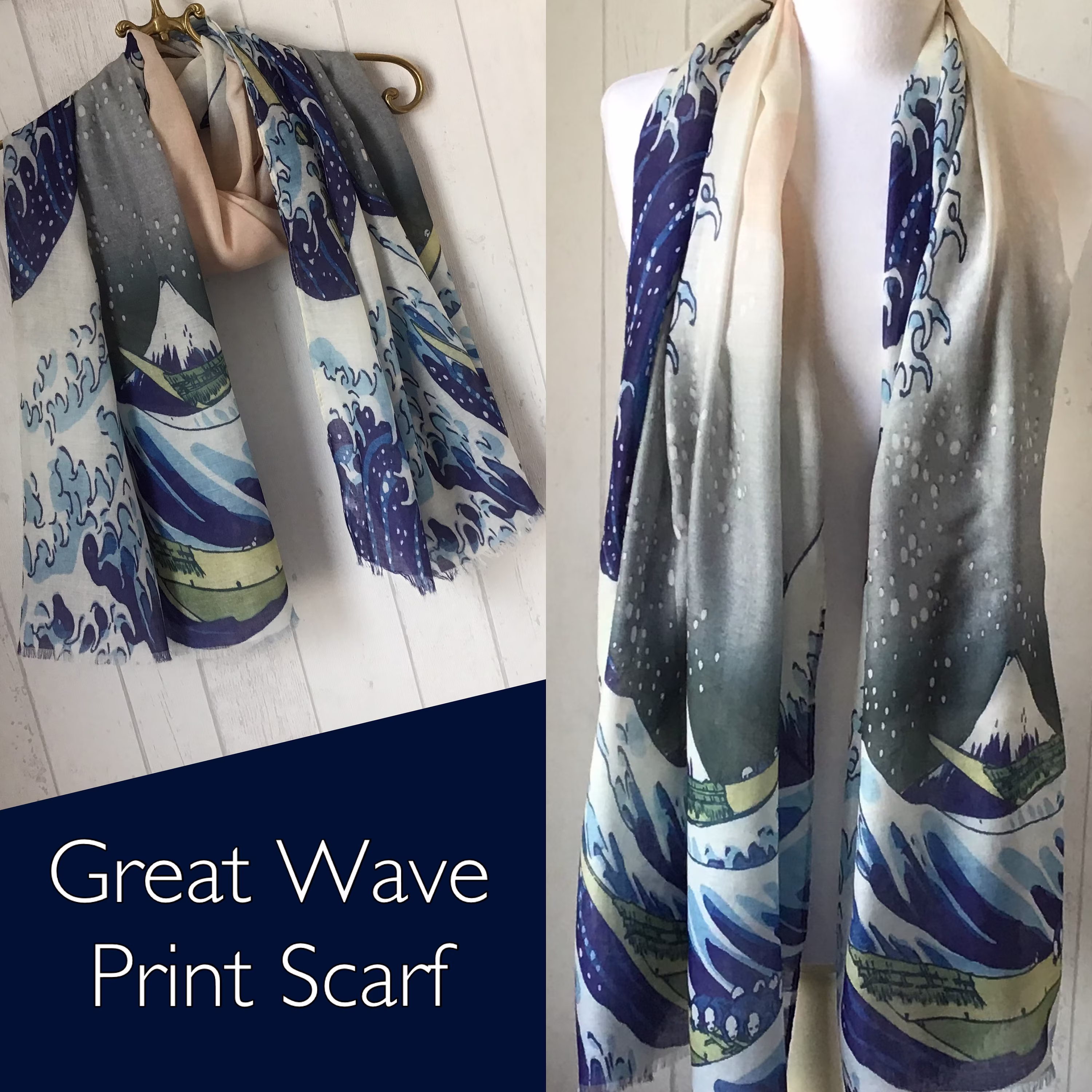 Great Wave Scarf/Great Wave Soft Scarf Design New Season Festival Boho Scarves
