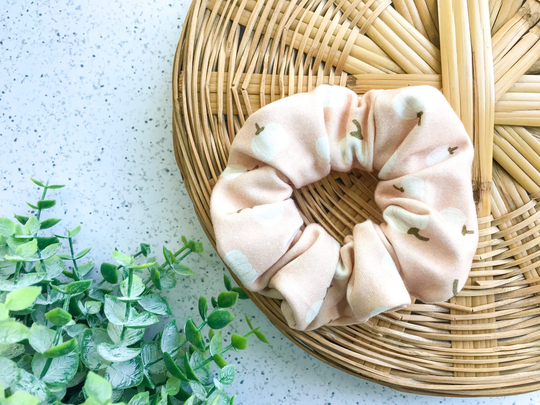 Pumpkin Patch Organic Scrunchie/Cotton Knit Handmade Hair Accessory Tie Soft Fabric Style