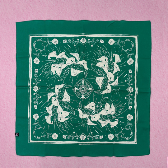 Arum Lily Botanical Illustration | 100% Cotton Scarf/Bandana